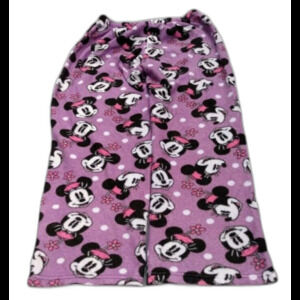 Minnie Mouse Disney Woman's Lounge Pants Size M (8/10) Purple Fluffy Fleece
